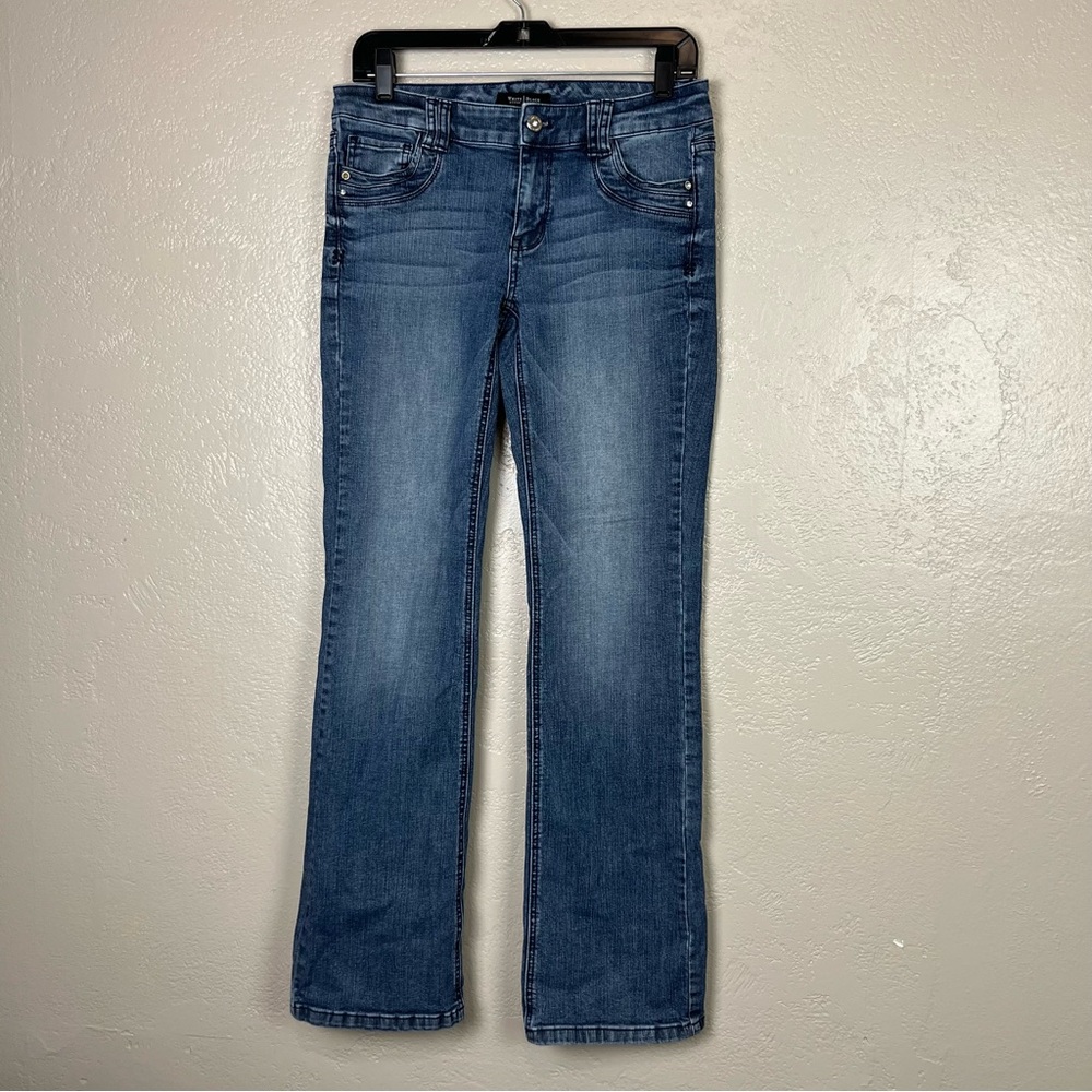 White House Black Market Jeans Womens 4 Black Embellished Jeweled Beaded Bootcut